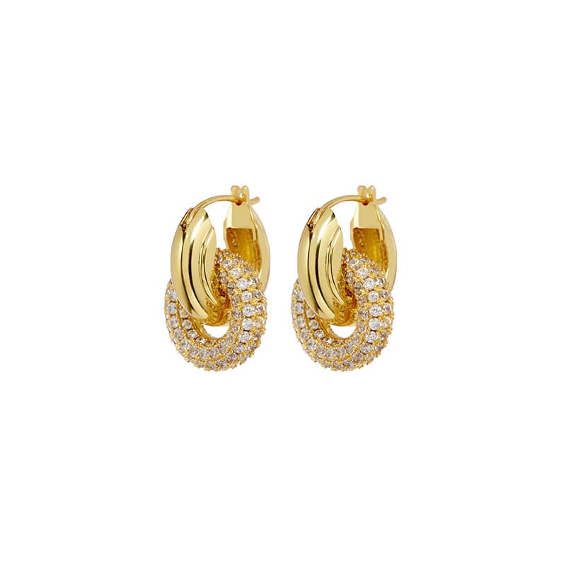 Women's Jewelry Cold Style Diamond Hoop Earrings Light Luxury High End Design Retro Micro Inlaid Zircon Earrings Ear Jewelry