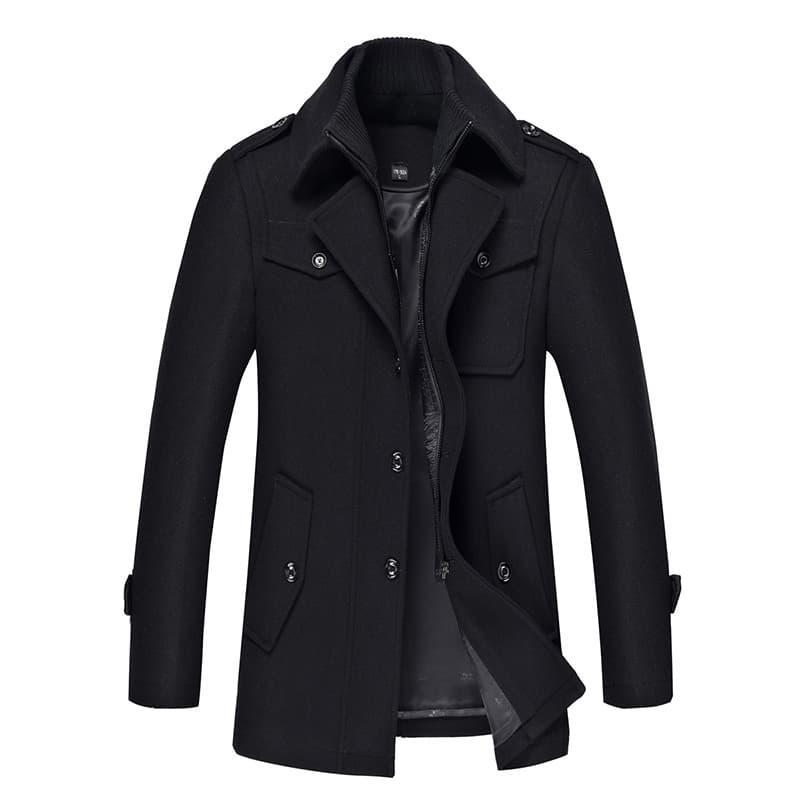 Men's Clothing woolen coats slim large size windbreakers thickened woolen coats woolen coats