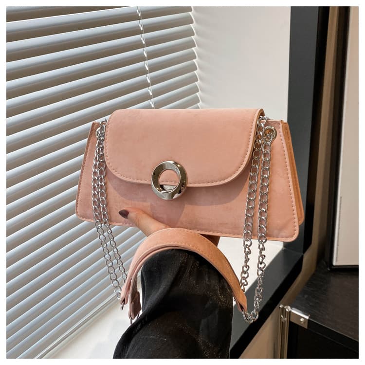 2024 Casual Simple Trendy PU Women's Candy Color Versatile Chain Work Commuter Crossbody Bag