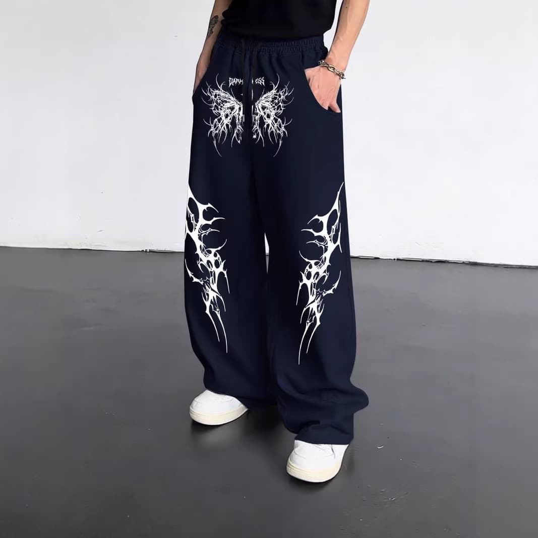 Men’s Graffiti Street Dance Joggers – Oversized Hip-Hop Sweatpants With Thorn Print (7 Colors, 6 Sizes)