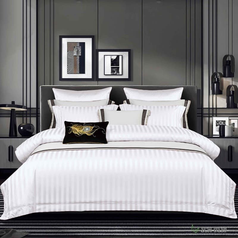 Satin Jacquard Solid Color Bedding Set Quilt Cover Duvet Cover Pillowcase