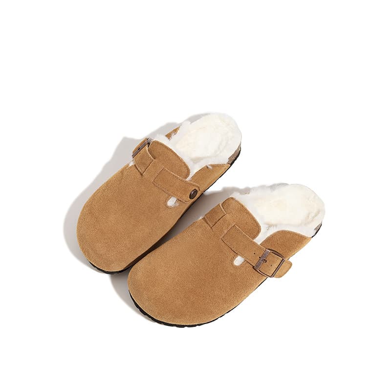 Grape Mom Studiolee Baotou Chaussures de printemps en cuir véritable à semelle épaisse pour femme