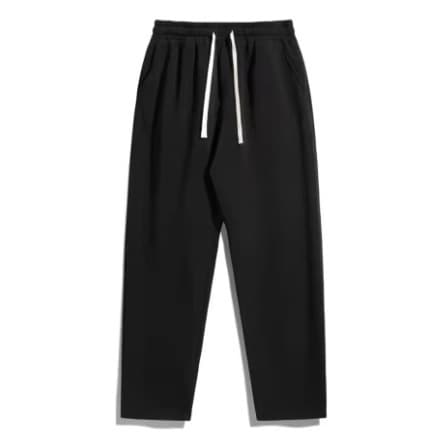Unisex High-Waisted Fleece-Lined Pants - Straight Leg Wide Fit Casual Trousers With Pockets