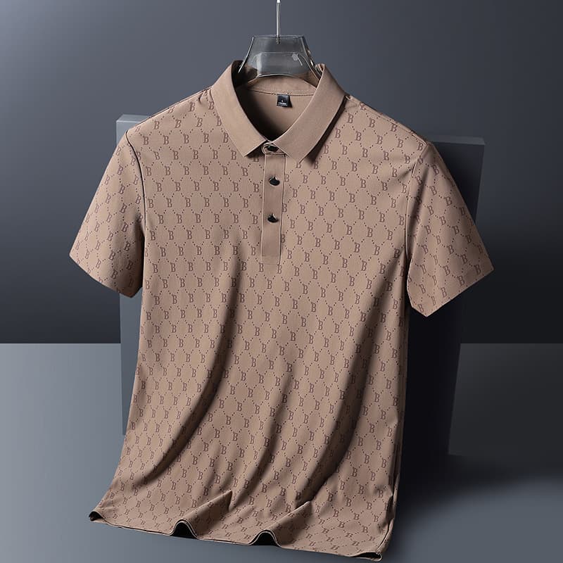 Men's Clothing Summer Cool Stretch Short Sleeve Shirt Breathable Casual T-Shirt For Men, Slim Fit, Lightweight & Comfortable (Khaki, White, Black)