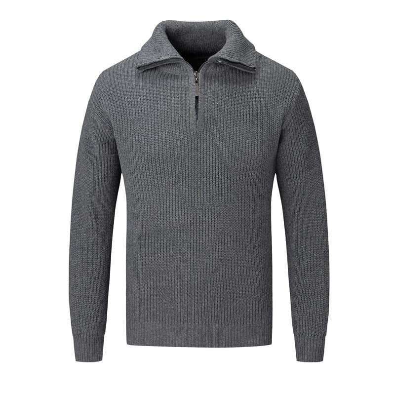 Men’s Half-Zip Knit Sweater – Modern Stand Collar Design, Casual & Versatile For Fall & Winter