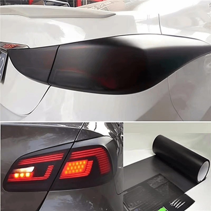 Matt Black Car Headlight And Tail Light Vinyl Blackening Sticker Film