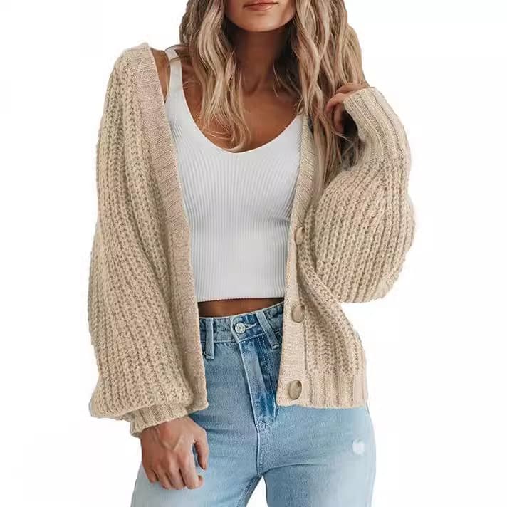Women's Clothing New Products Foreign Trade Loose Knitted Jacket Sweater Cardigan