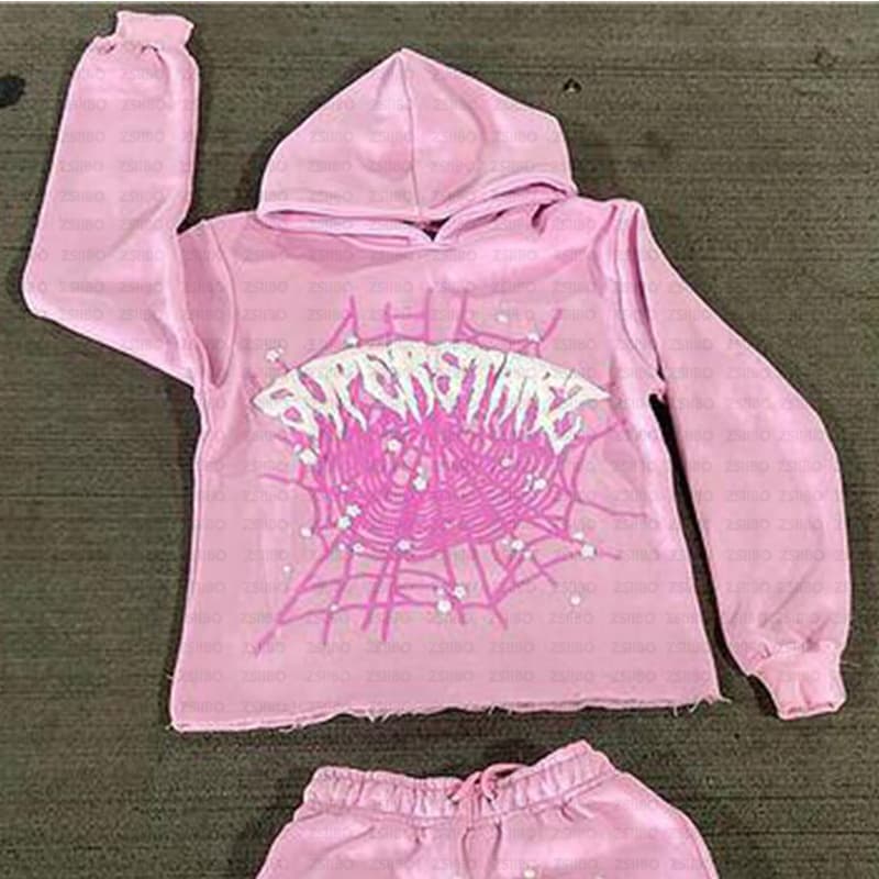 Sweat à capuche hip-hop streetwear Y2K avec imprimé toile d'araignée et lettres - Pull unisexe oversize pour la mode urbaine