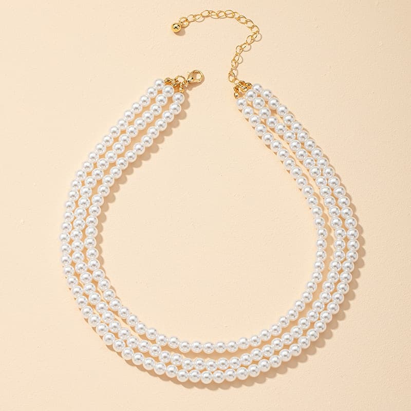 Popular Jewelry Three New Neckpiece Small Pearl Multi Layer Necklace