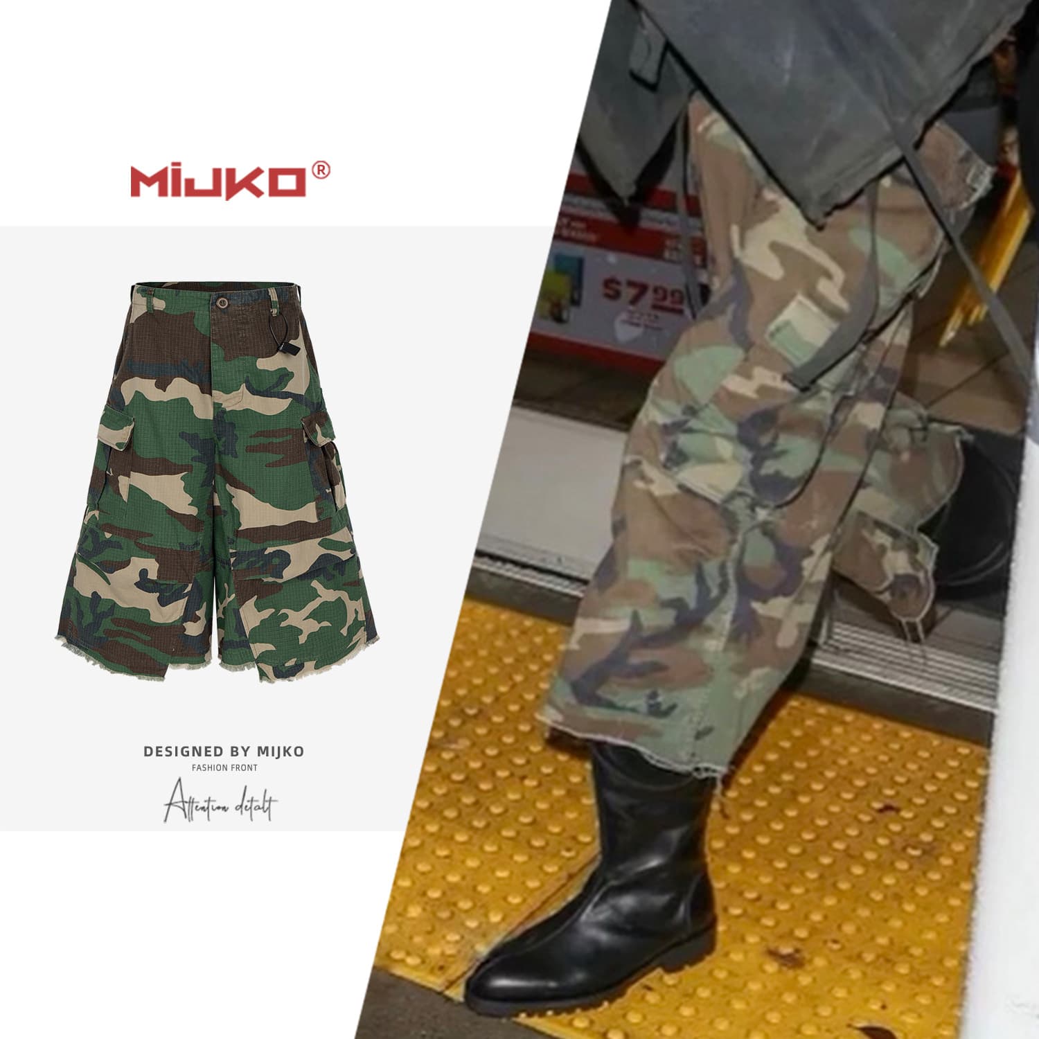 Men's Clothing Camouflage Overalls With Buckle Waist And Casual Shorts For Men And Women