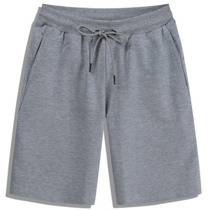 Men's Summer Thin Casual Shorts Loose Fit Drawstring Athletic Knit Solid Color Five Point Pants