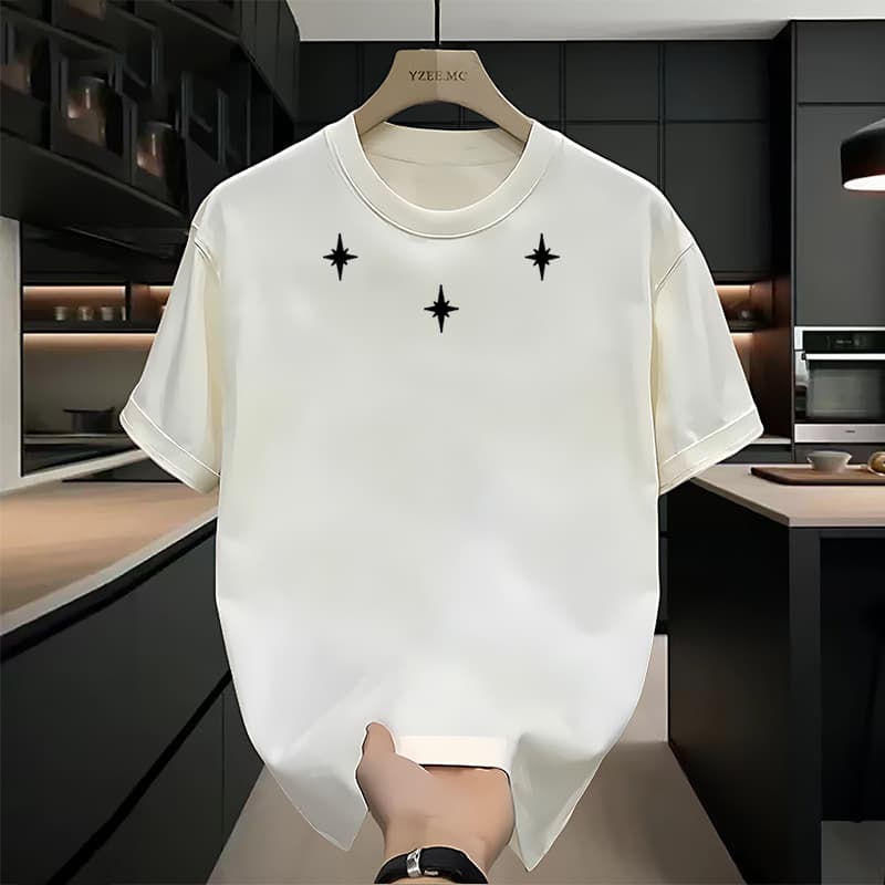 Men's Clothing Summer Loose Versatile Trend Short Sleeved T Shirt Casual Round Neck Breathable Long Sleeved Pullover
