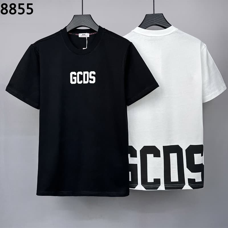 8855 Slightly Loose Fit GCDS T-S, 260g Pure Cotton, Round Neck, Men's Short Sleeve Top, Cross-Border Half-Sleeve