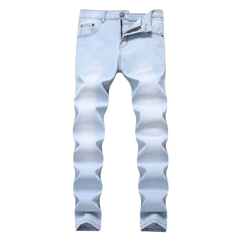 Men's Clothing Stretch Straight Jeans Casual Solid Color Trousers
