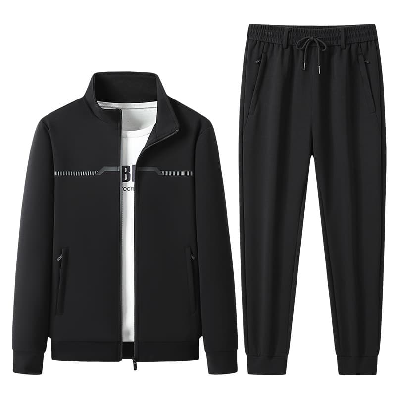 Men's Stand Collar Cardigan Set - Breathable Two-Piece Sportswear | Business Casual Suit