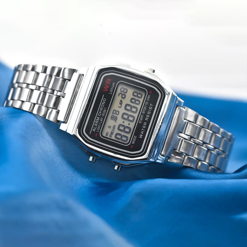 Men's F91W Digital Watch With Steel Band Multi-Function LED Display Sports Business Clock For Men And Ladies