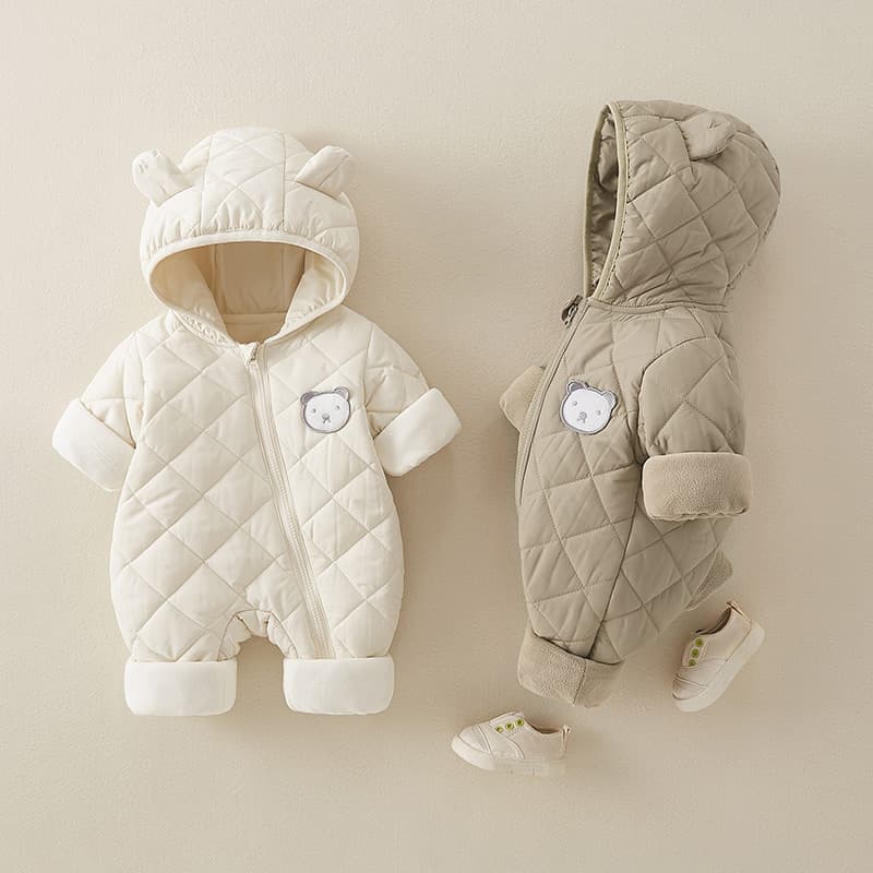 Autumn And Winter Baby Padded Onesie Newborn Clothes Baby Romper Cotton Clothes Thickened Warm Clothes Going Out Climbing Clothes