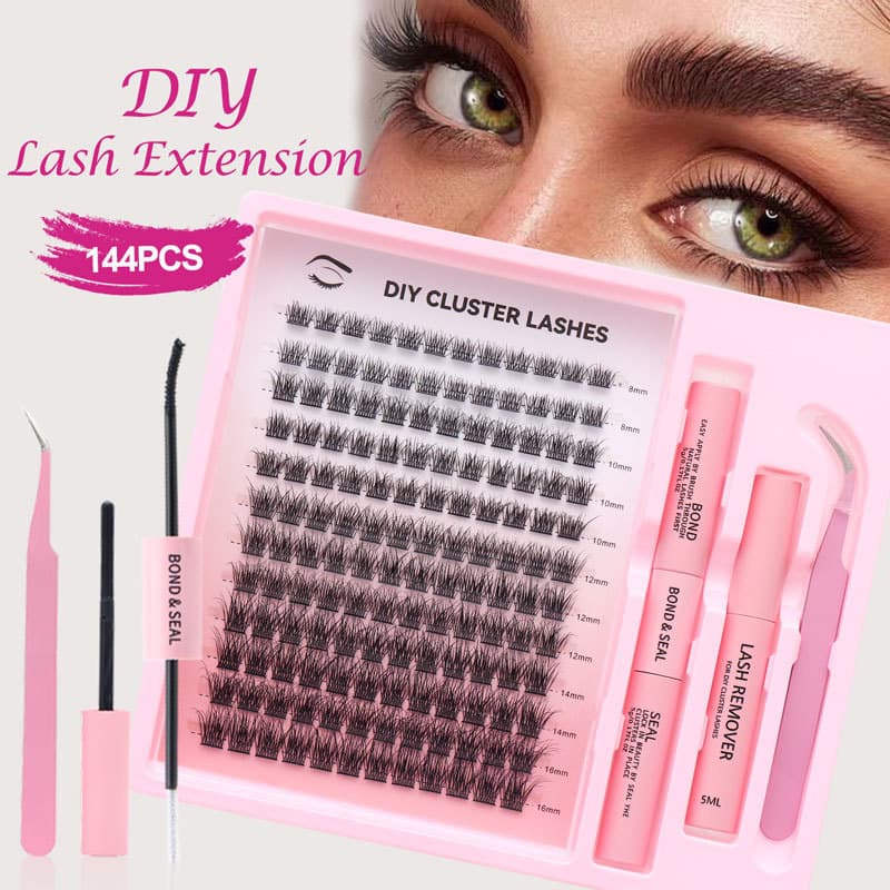 Eyelashes Set DIY False Eyelashes 8 16mm Mixed Length Eyelashes HBS15 16 T50 Glue Tool Set D Curling