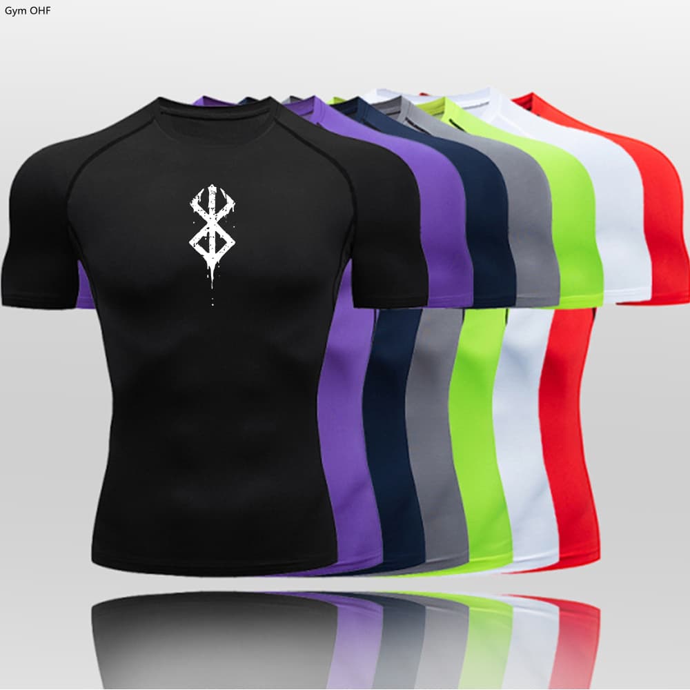 Berserk Guts Anime Gym Compression Shirt – High-Elasticity Workout T-Shirt For Men (Short/Long Sleeve, 30+ Colors, S-XXXL)