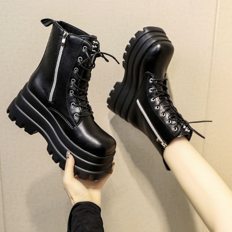 20cm Height Increasing Slimming Shoes, 9cm British Style Thick Sole New Boots, Short Martin Boots