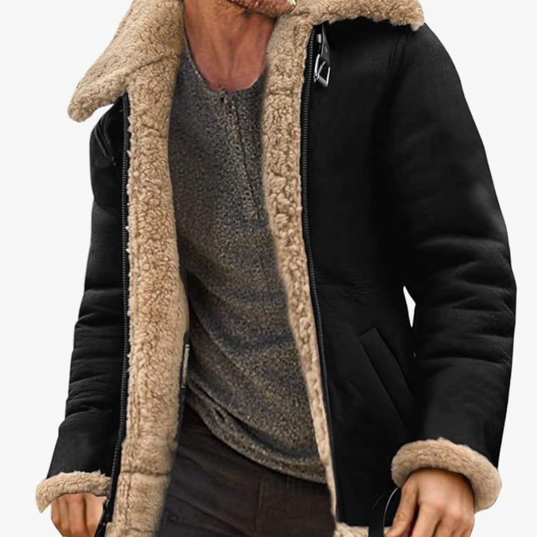 Men's Clothing leather jacket fur and fur thickened coat men's jacket winter