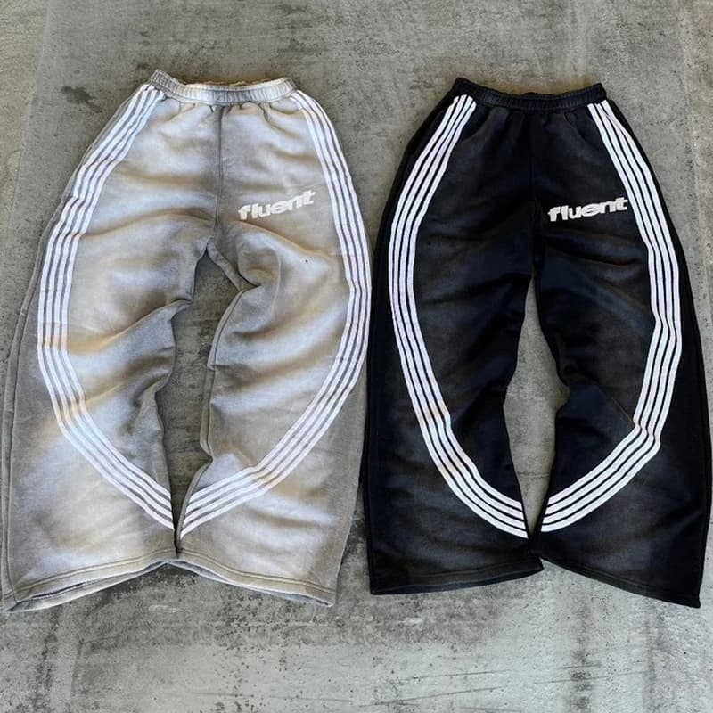 Men's Clothing New Trousers Fashion Trend Brand Personality Street Couple Sweatshirt Letter Print Loose Sweatpants