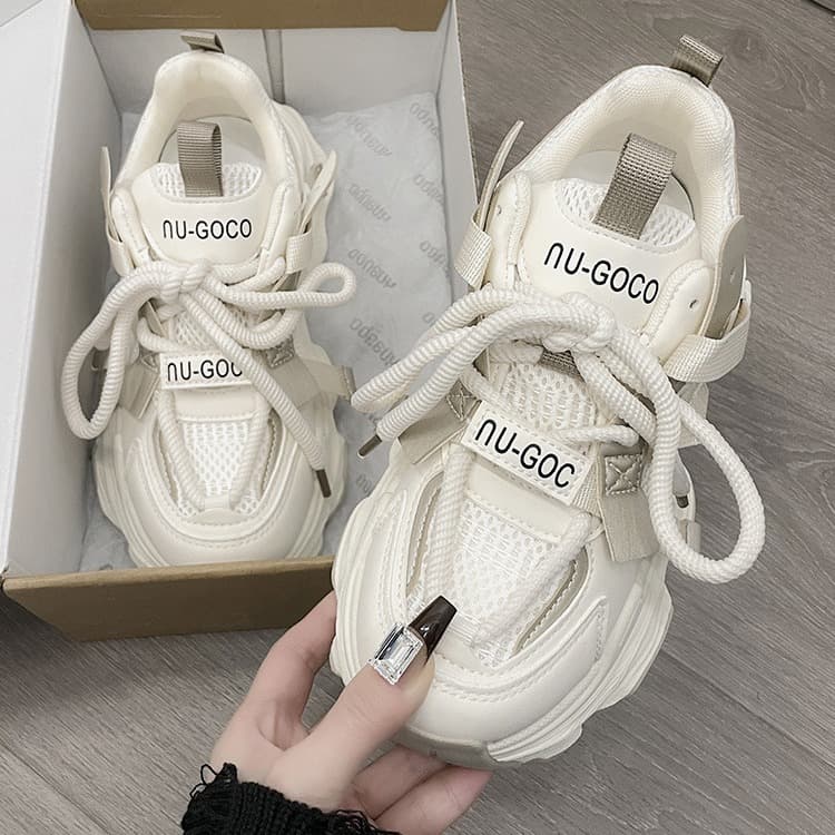 Street blasting dad shoes for women 2024 new thick soled height enhancing feet small versatile casual sports shoes student lightweight women's shoes