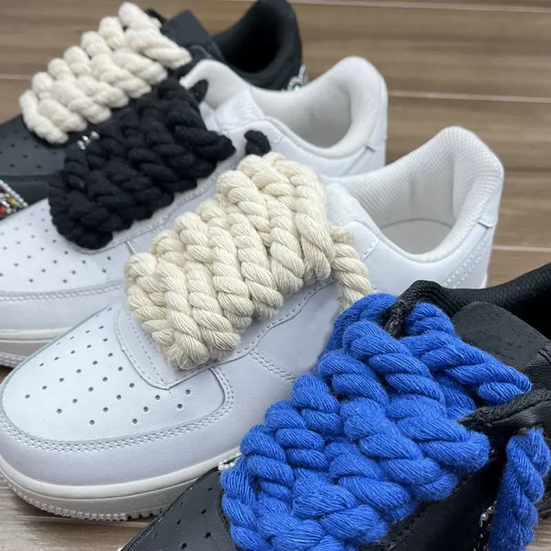 Bold Solid Color Cotton Linen Twist Weave Shoelaces For Men And Women Trendy Casual Sport Kpop Personality Rope Shoes Laces