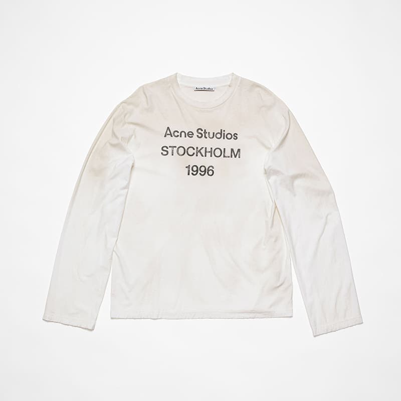 AC 1996 Trendy Brand Hot Stamping Letter Print Washed Vintage Light Luxury Unisex Loose Fit Pur Coton Manches Longues