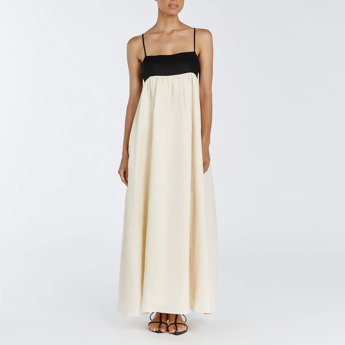 Women's Clothing Fashion Leisure Lazy Stitching Cotton And Linen Sling Dress Holiday Long Skirt