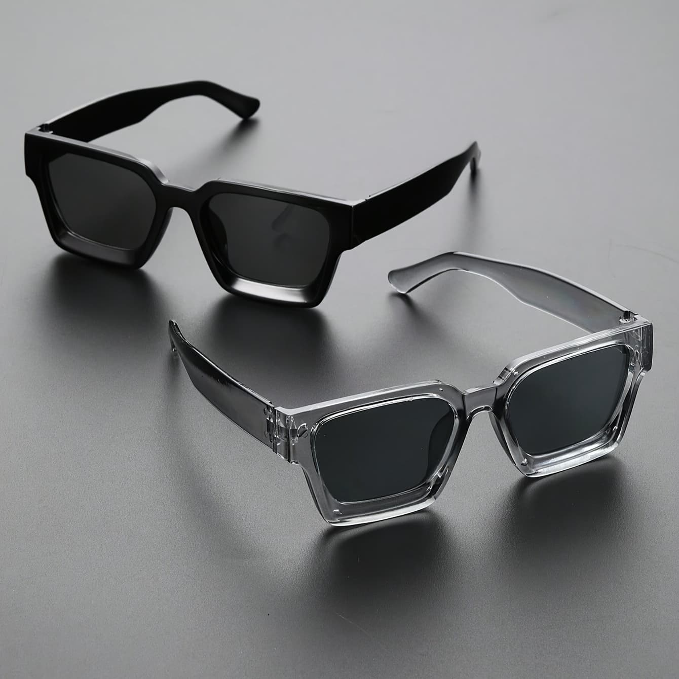 1/2 PC S Klassische Fashion Square Kunststoff Rahmen Frauen Sonnenbrille Für Männer Täglichen Leben Shades Brillen Zubehör.