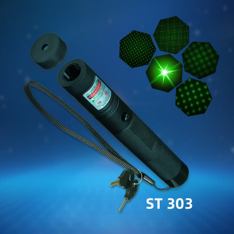 High Power ST303 Laser Flashlight Green And Red Laser Pointer Starry Sky Effect Plastic Tip Pen Outdoor Self Defense