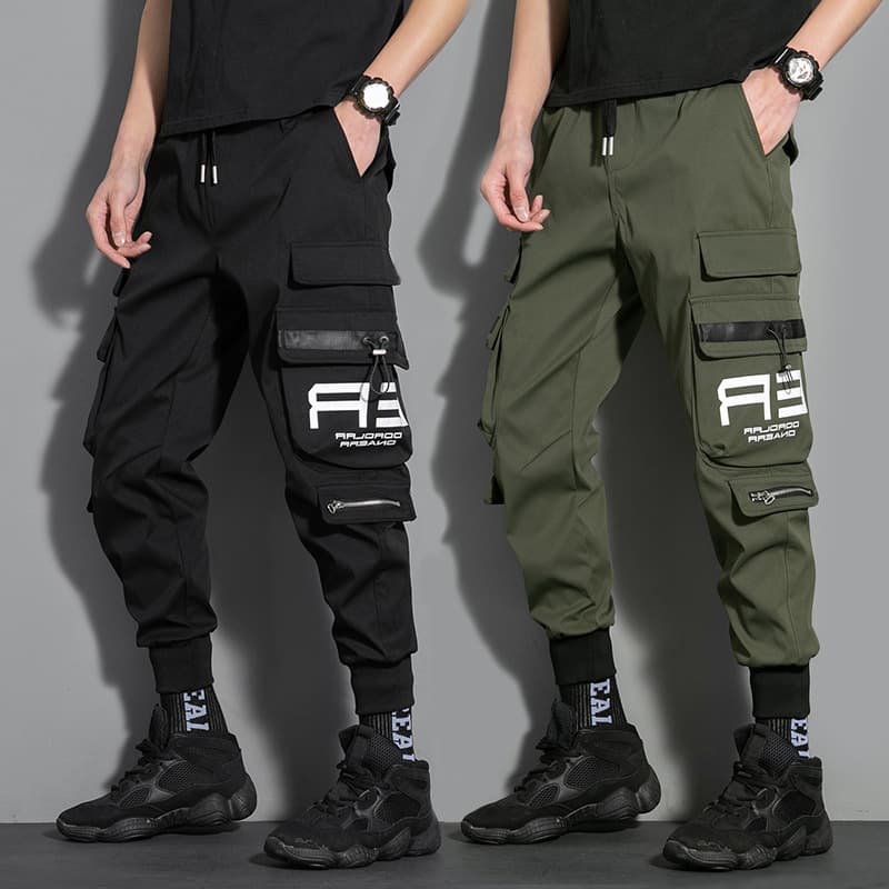 men's clothing Functional overalls for men, handsome loose legged pants, men's casual pants, summer men's loose sports pants, men's pants