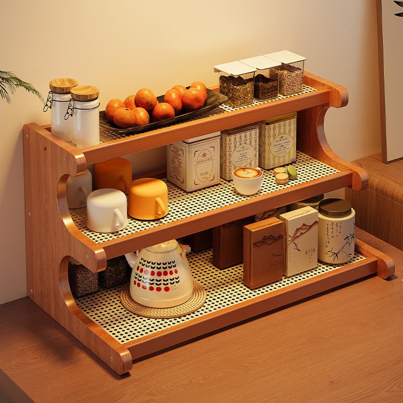Storage Dining Table Countertop Rack Desktop Water Coffee Tea Set Organizer Tabletop Cup Holder