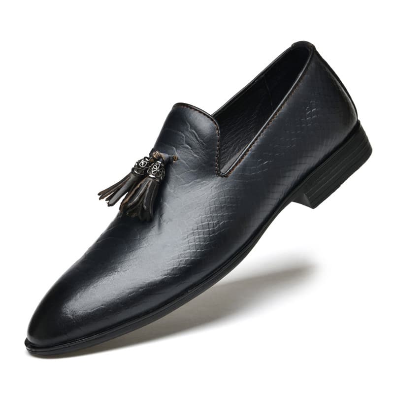 Wedding Model First-layer Shoes, Python Pattern First-layer Men's Driving Beanie Shoes, Small Leather Shoes