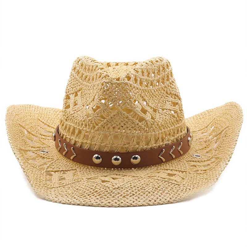 Western Style Spring Summer Outdoor Travel Sun Protection Hat Denim Straw Beach Hat For Men And Women