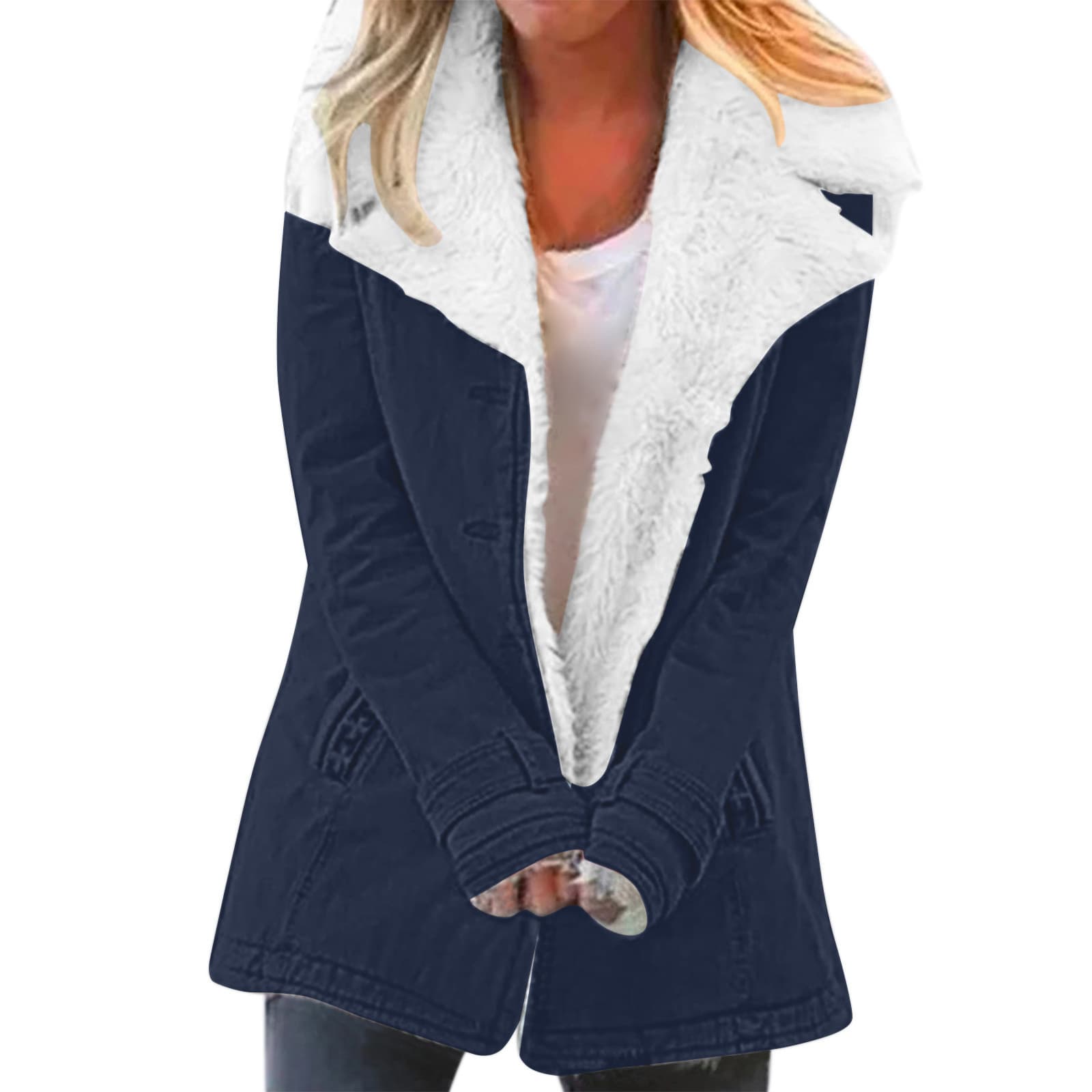 Women's Fleece-Lined Long Sleeve Cotton Coat - Warm Winter Jacket With 9 Colors & 8 Sizes (S-5XL)