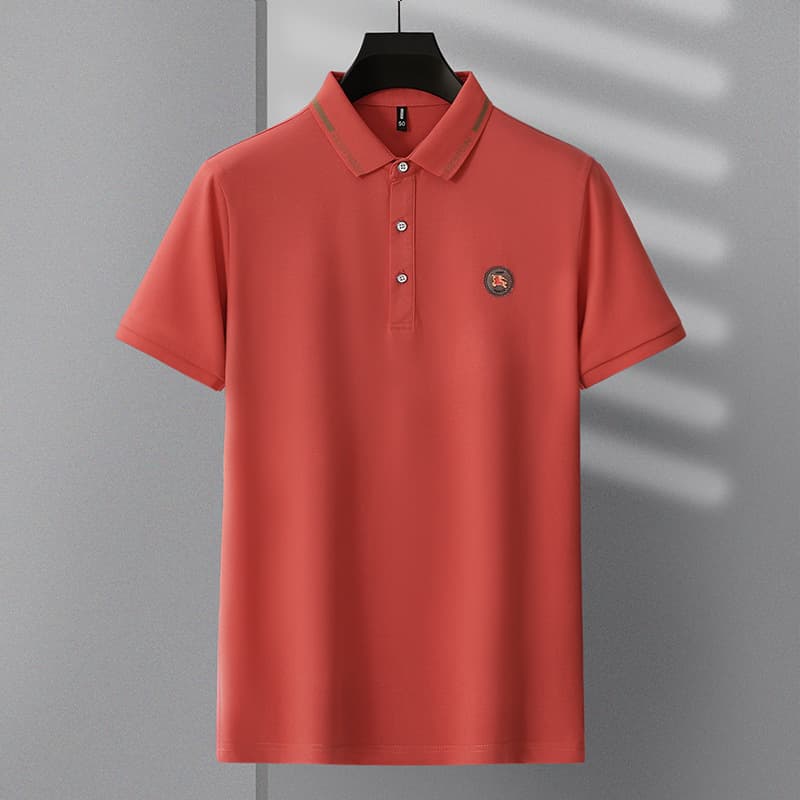Men's Clothing Alihu Men's Spring And Summer New Thin Embroidered Straight Short-sleeved Business Daily Casual Spot Men's Polo Shirt