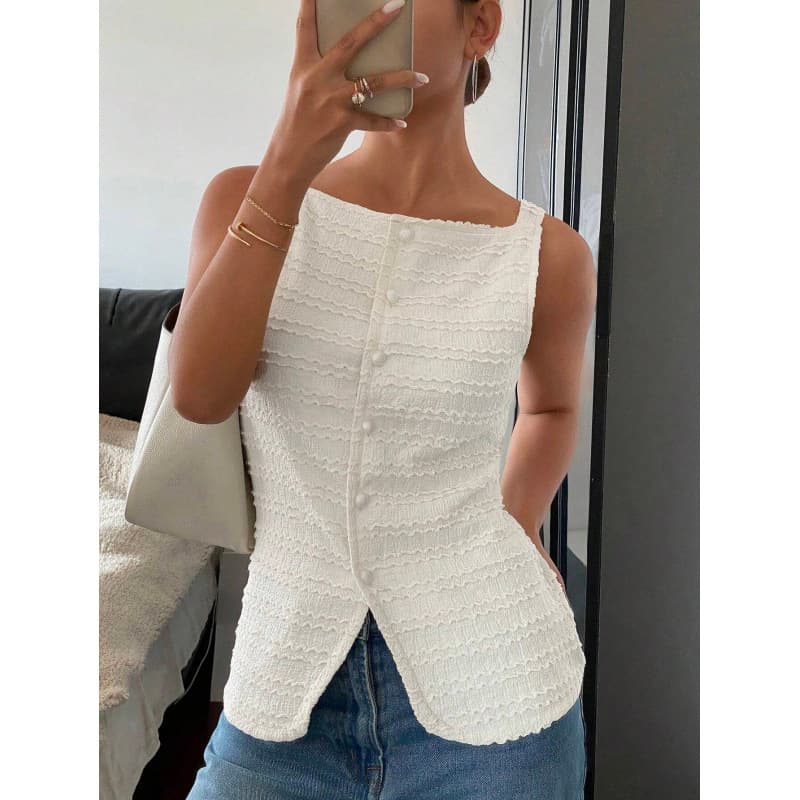 Women's Clothing Trendy Sleeveless Crop Top – Detachable Straps & Breathable Polyester (S-XL)