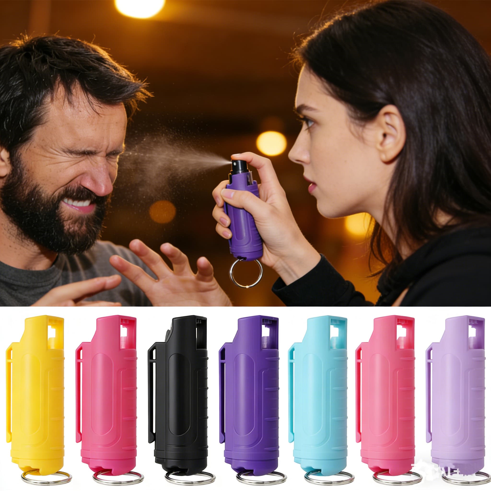 Self Defense Pepper Spray For Women, Maximum Strength Safety Protection Keychain