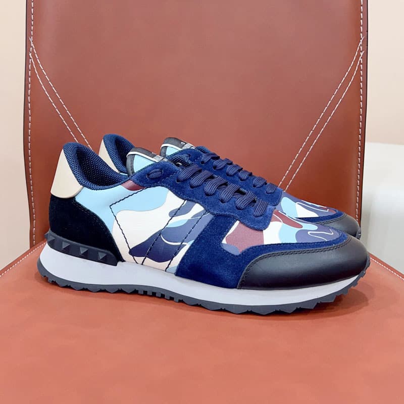 VT Camouflage Sports Men's High Version Rivet Thick Sole Fashionable Casual Lace Up Color Blocked Trendy Shoes
