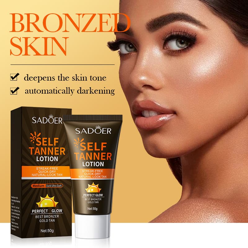 All-English SADOER Bronze Moisturizing Tanning Cream Body Lotion Direct Sales From Cross-Border Foreign Trade Factory