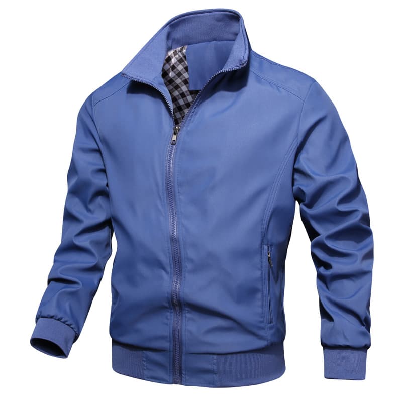 Men's Casual Jacket, Spring And Autumn New Thin Business Stand Up Collar Solid Color Coat
