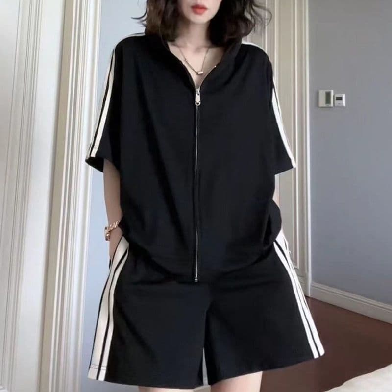 Women's Clothing Sportswear Suits Ladies Summer Loose Stylish Fashionable Large Size Two Piece Suit