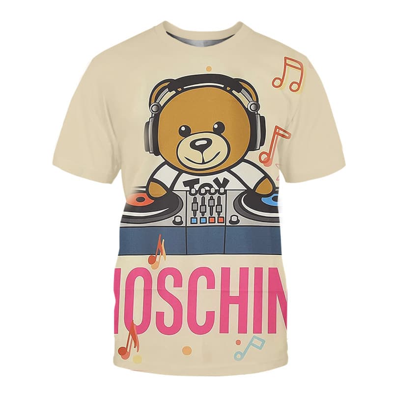 T-Shirt ample surdimensionné à imprimé de dessin animé ours pour femmes, nouvelle collection