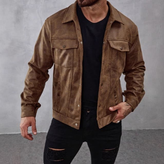 Men's Clothing Foreign Trade European And American Men's Suede Jacket Outerwear Men's Urban Leisure