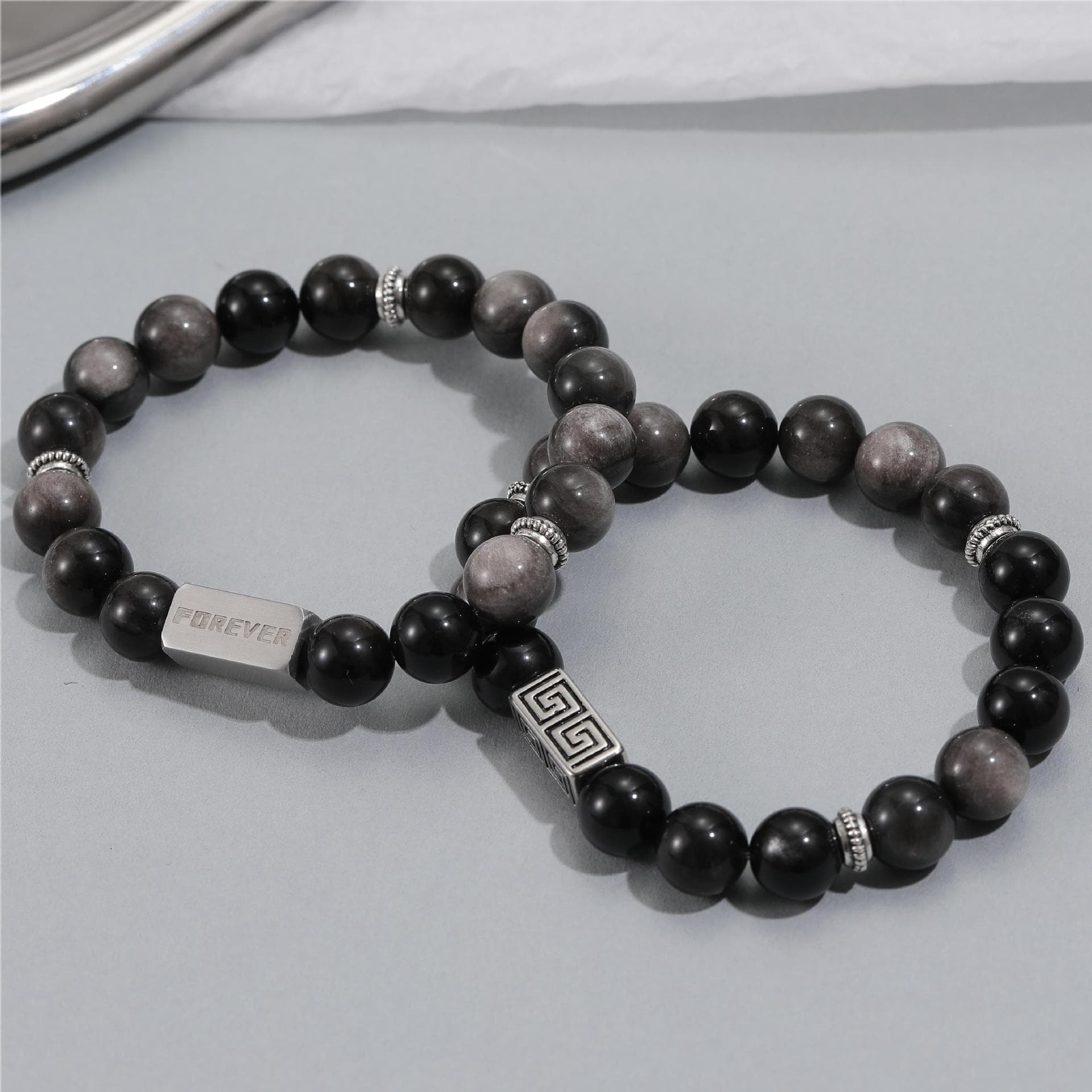 Silver Jewel Beaded Bracelet For Boys And Girls Titanium Steel Letters FOREVER Forever Accessories Couple Jewelry Bracelet