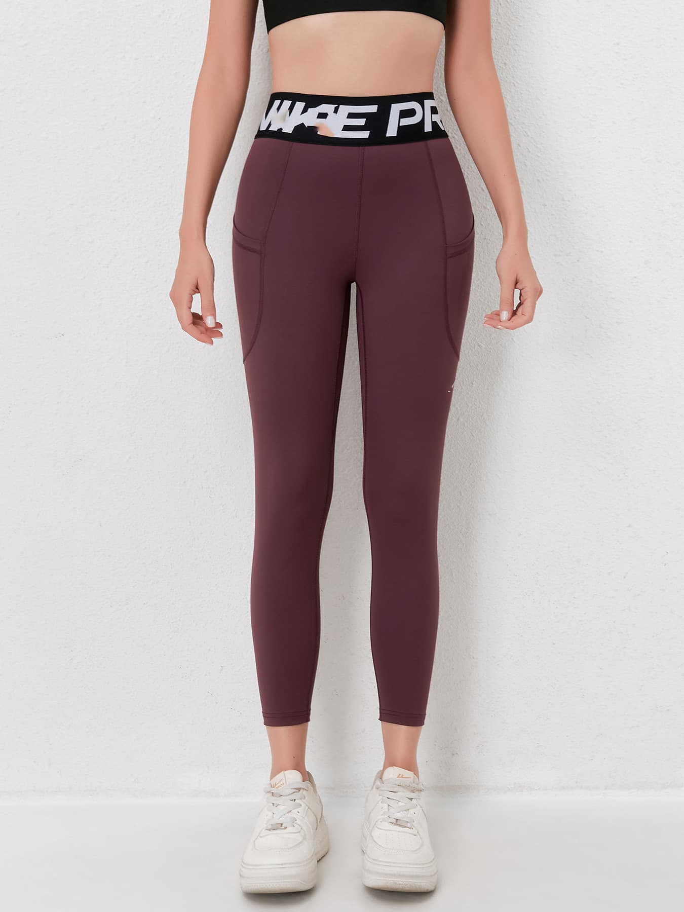 Pantalon de yoga taille haute avec poches - Leggings de sport gainants et galbants pour femme - Pantalon de compression extensible pour le fitness, d