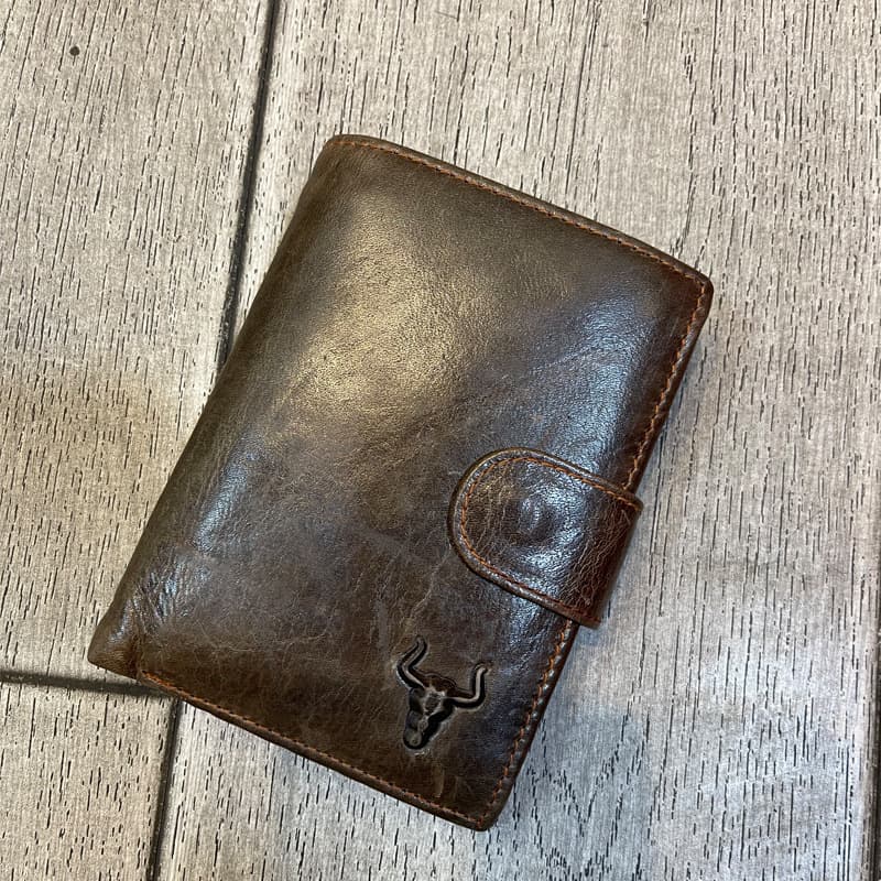 Men's Bags Famous Leather Goods Genuine Leather Wallet Buckle Coin Purse Medium And Long Multi Card SlotsRetro First Layer Cowhide Wallet