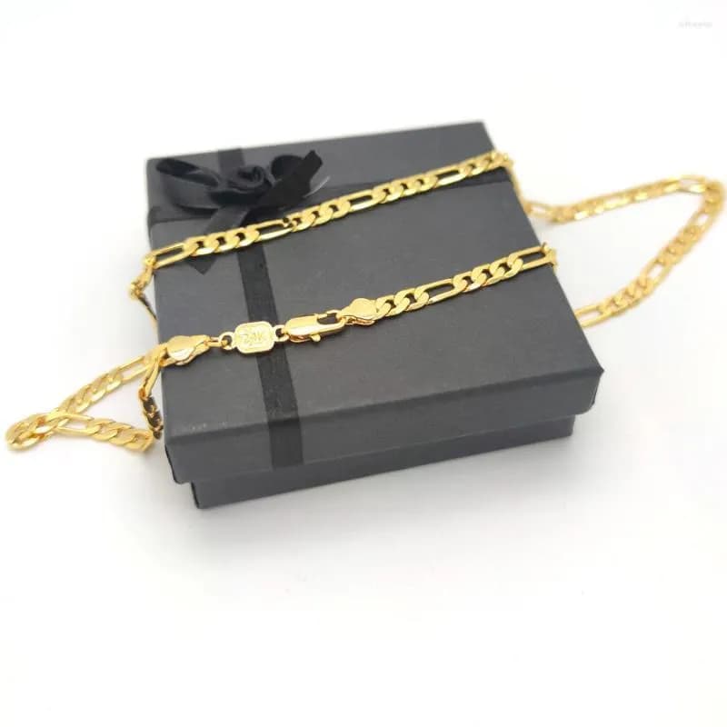 Pendant Necklaces Stamp Yellow Gold Filled 6MM Classic Solid Curb Figaro Chain Necklace 20" Unisex